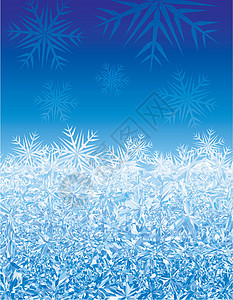 冰背景马赛克雾凇效果窗户季节玻璃冰晶雪花蓝色纹理图片