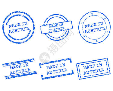 以奥地利邮票制作商业蓝色橡皮销售按钮购物打印烙印墨水插图图片