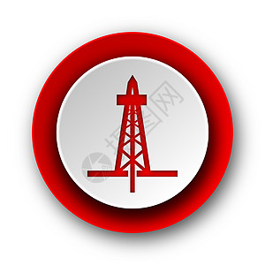 白色背景上的现代红钻探网络图标背景图片