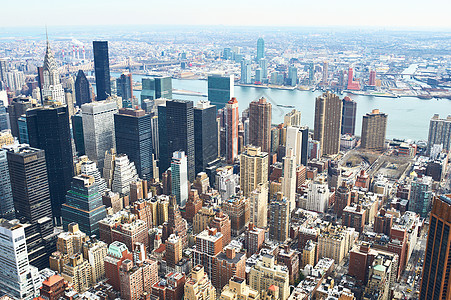 从帝国大厦到曼哈顿的市景观帝国摩天大楼场景市中心城市地标办公室天际建筑学全景图片