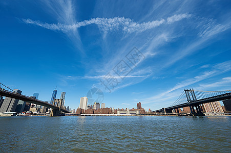 来自布鲁克林的曼哈顿天线视图天际金融市中心城市摩天大楼景观建筑地标建筑学天空图片