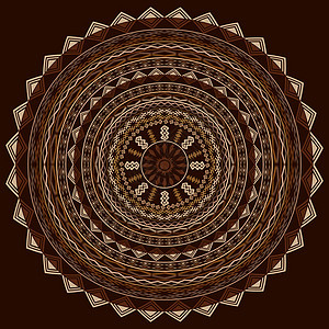 卡布奇诺音调的圆形民族装饰品背景图片