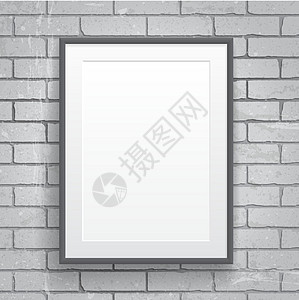 带框框的空白纸纸海报通行证文件夹品牌商业白色框架身份水泥灰色背景图片