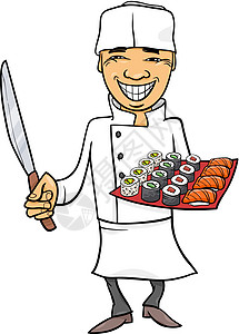 Japan 寿司主厨漫画插图图片