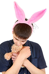 和小兔子耳朵的青少年小鸡成人男人男性戏服模拟衰弱娘娘腔兔子衣服图片
