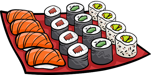 寿司午餐漫画插图图片