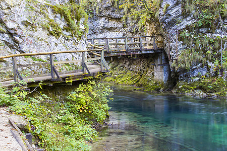 斯洛文尼亚文特加尔峡谷小路瀑布溪流远足旅游海浪公园荒野运动旅行图片