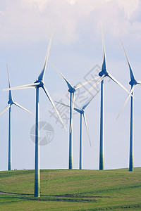 风能能源农场工业风车场地发电机技术蓝色活力绿色力量涡轮图片