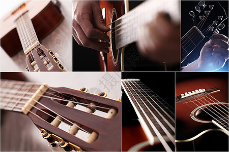 吉他收声宏观闲暇乐器细绳吉他艺术娱乐文化木头红色图片