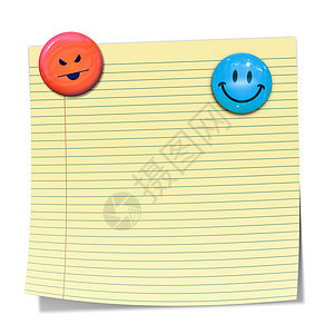 粘黏纸乐趣办公室标签笑脸微笑蓝色床单公告红色备忘录图片