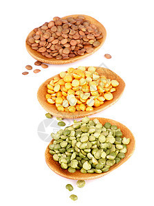 pea和Lentils扁豆黄色棕色食物素食健康饮食绿色图片