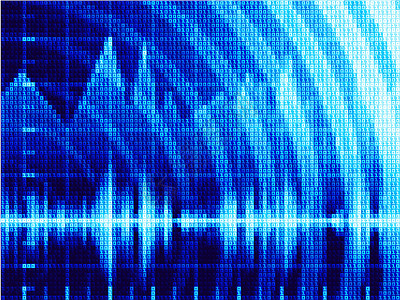 矢量技术背景声波电脑数据蓝色生长录音工作室想像力频率正弦波图片