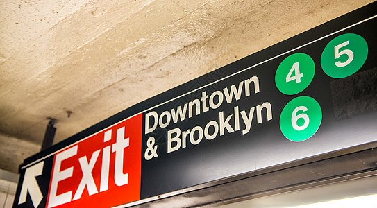 纽约市中心及布鲁克林地铁标志图片