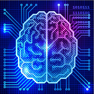 网络脑元件机器人色彩未来派信息科学技术电器编码电子图片