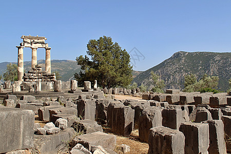 旧德尔菲寺庙遗迹文化考古学废墟柱子博物馆旅游历史宗教诗坛图片