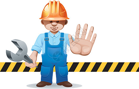 正在施工中建设头盔快乐警告男士安全建造建筑工程师建筑工人图片