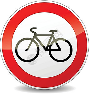 自行车标志警告红色交通插图小路车道白色圆形运输图片