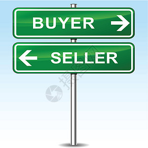 买方和卖方的绿色标志背景图片