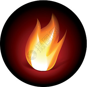 火灾图标火炬黑色危险红色燃料插图火球火焰耀斑活力图片