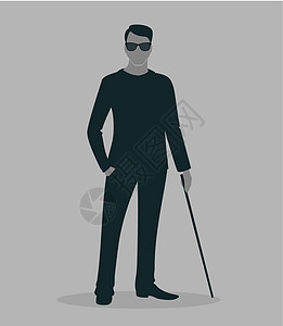 盲人卫生绘画成人商务插图男人减值男性药品动画片图片
