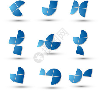 摘要 3几何简单符号集 矢量抽象图标公司网站程式化技术按钮创造力几何学长方形标签收藏背景图片