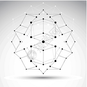 3D 多边形几何线框架物体 矢量抽象设计图片