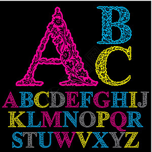 美丽的花岗字母字体 矢量字母表标题动词网络字形装饰品语法生长衬线衬线体报纸图片