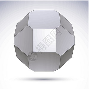 矢量抽象 3D 对象 技术设计元素模板教育数字多边形正方形长方形插图球体科学折纸力量图片