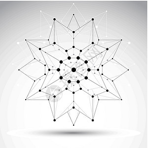 矢量抽象 3D网状对象 技术设计元件模板星星插图多边形数字电子产品高科技折纸三角形水晶网络图片