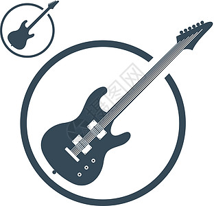 电子吉他音乐图标被隔离图片