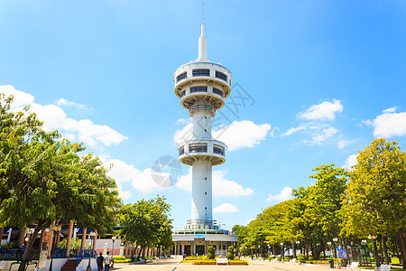 塔 SUPHANBURI 泰国天空花园钱赛日落建筑多云旅游地标旅行公园图片