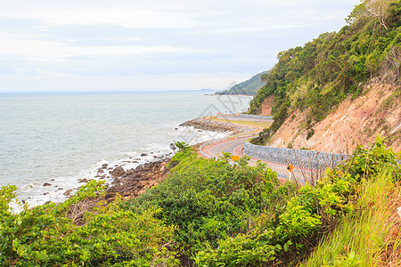 泰国昌塔胡里Khung Viman海湾沿海海海洋假期旅游爬坡海景旅行岩石海岸海岸线天空图片