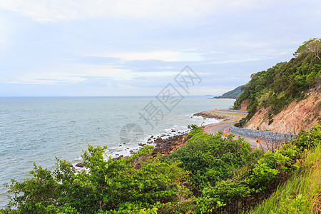 泰国昌塔胡里Khung Viman海湾沿海海蓝色海洋旅游海岸线假期地平线天空旅行海岸海景图片