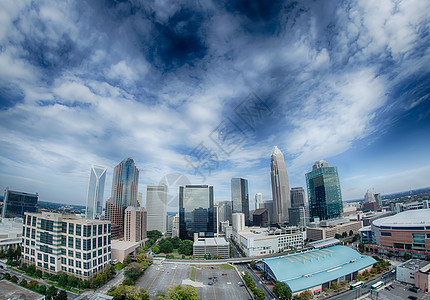 夏洛特北卡罗来纳州天线空中视图住宅区金融景观城市摩天大楼商业高楼办公鸟瞰图建筑物图片