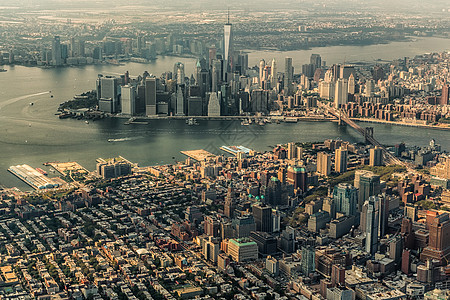 曼哈顿天际摩天大楼建筑市中心天际城市文明建筑学景观目的地旅行背景图片