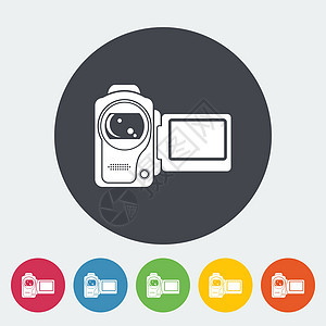 摄像机单个图标绘画艺术娱乐技术镜片硬盘插图电气拍摄电影图片