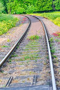铁路铁路轨道交通运输乡愁技术曲线立场地面金属背景图片