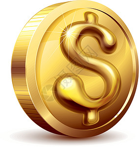 美元硬硬币金子符号形状反射图像插图绘画对象金融数字图片