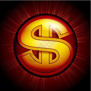 美元符号阳光插图绘画对象金子金属圆圈货币金融图像图片
