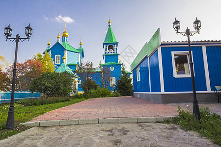 修道院旅行圆顶蓝色大教堂文化信仰天炉宗教上帝建筑图片