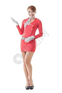 亚洲航空服务员航空公司空气工作旅行说明运输飞机展示女性操作背景图片