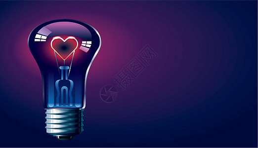 爱情发光红色金属设备玻璃灯泡水平脆弱性色彩电灯黑色图片