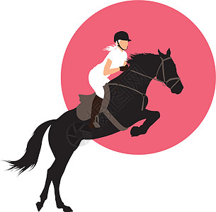 马术体育设计插图动物骑师展示优胜者艺术骑士女孩竞赛训练图片
