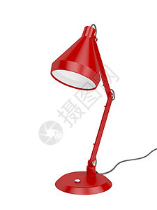 红桌灯电气台灯聚光灯电缆灯泡金属红色阅读办公室图片