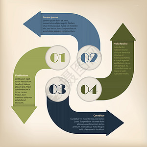 箭头上带有文本的Infograph 设计图片