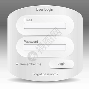 Web 元素 注册和登录网络窗口插图网站互联网用户日志密码灰色电脑按钮界面图片