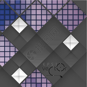 抽象几何设计陶瓷风格互联网插图商业正方形玻璃装饰立方体马赛克图片