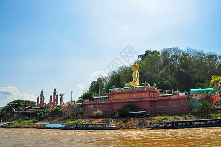 金佛雕像旅游寺庙地标身体建筑文化旅行宗教微笑金子图片