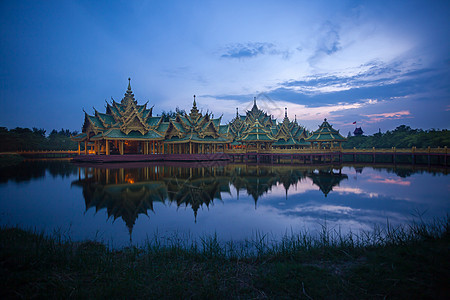 泰国寺庙地标建筑蓝色旅行天空建筑学天堂历史佛教徒旅游图片