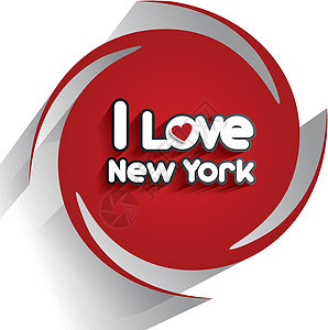 我爱纽约假期城市地标海报建筑学红色艺术自由雕像旅游背景图片
